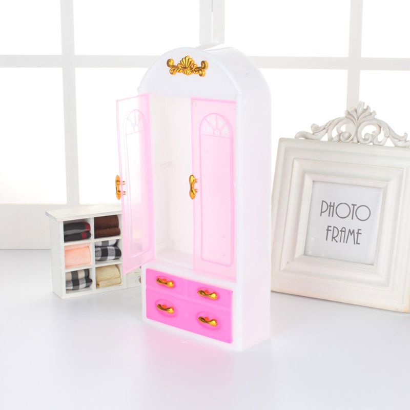 Mary Dollhouse Princess Lemari Pakaian Model Lemari Plastik Furniture Pesta Cewek Favorite