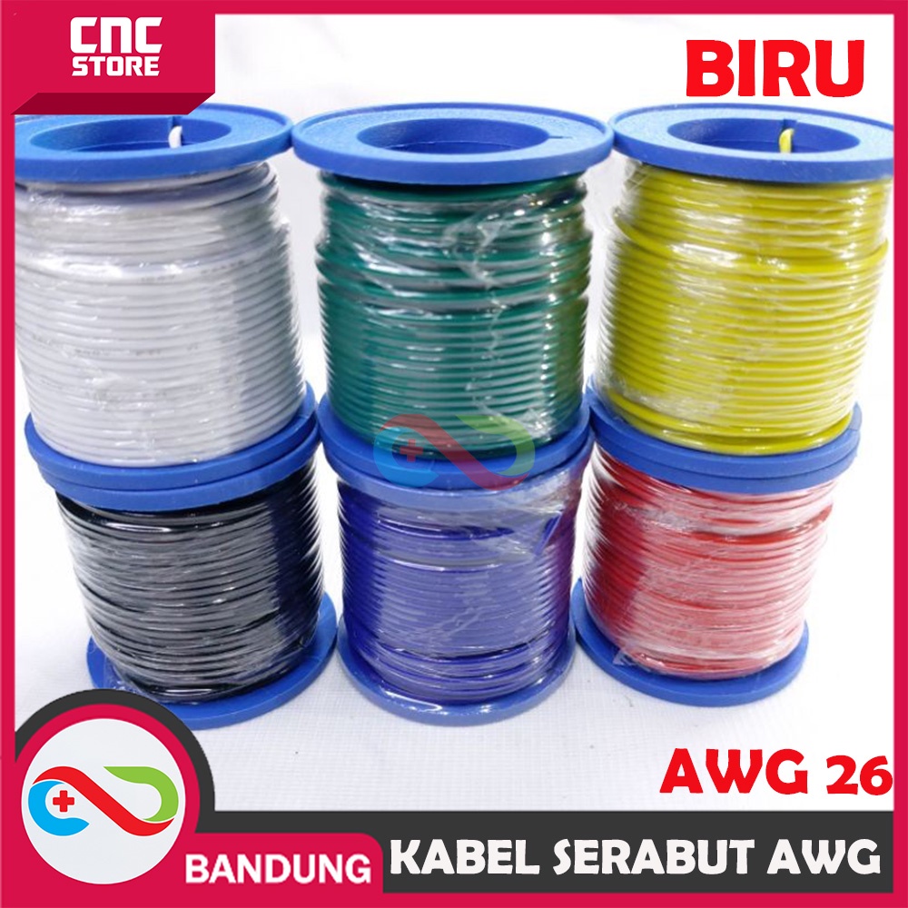 KABEL SERABUT AWG 26 AWG26 HIGH QUALITY HITAM MERAH KUNING BIRU PUTIH