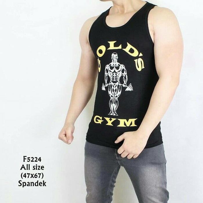 kaos singlet fitness gold gym