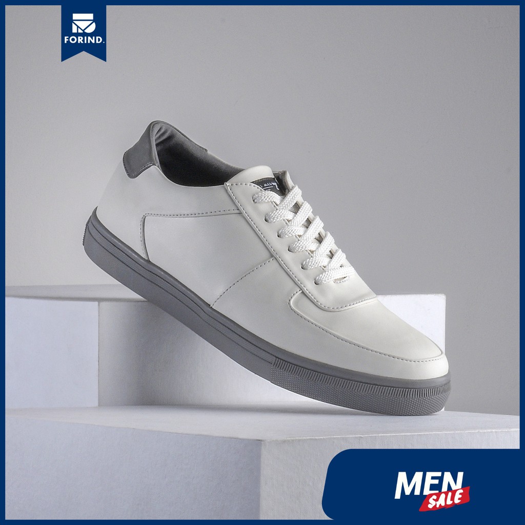 Famo White Grey | Sepatu Putih Casual Sneaker Kasual Polos Original Pria Cowo Footwear Reyl x FORIND