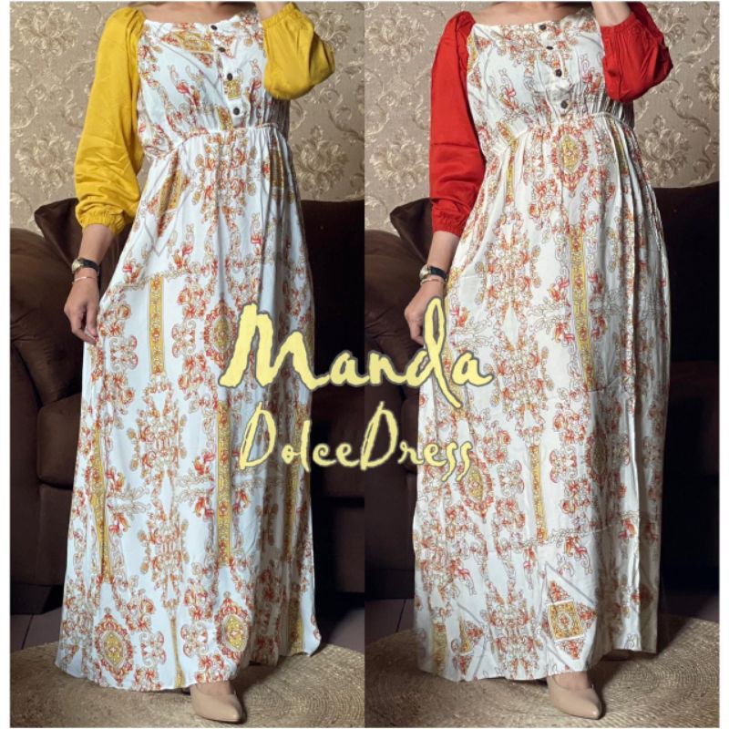 Daster Arab DOLCE MANDA Long Dress Rayon Maxi