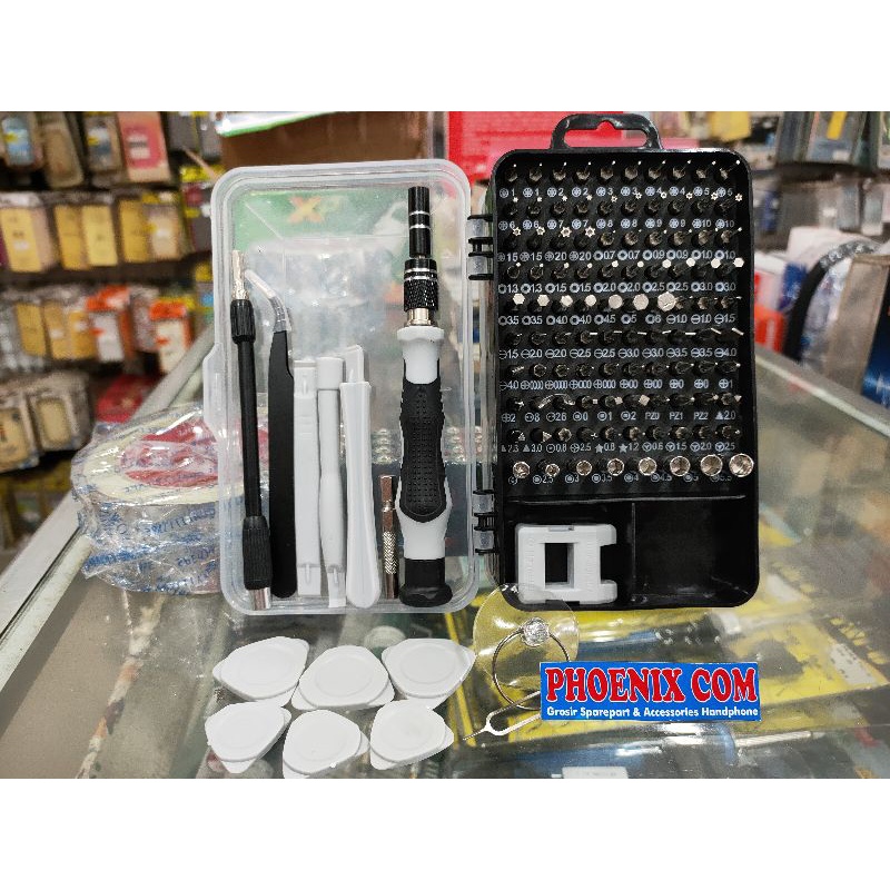 OBENG SET 115 IN 1 ANDROID & IP SERVICE HANDPHONE SERVICE LAPTOP OBENG SET IP 115 IN 1 LAPTOP OBENG 