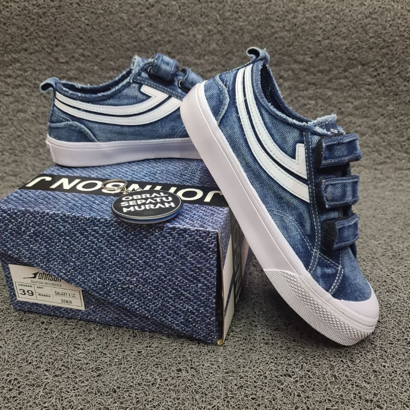 OBRAL SEPATU JOHNSON GALAXY X DENIM LOW PEREKAT ORIGINAL INDONESIA 36-45