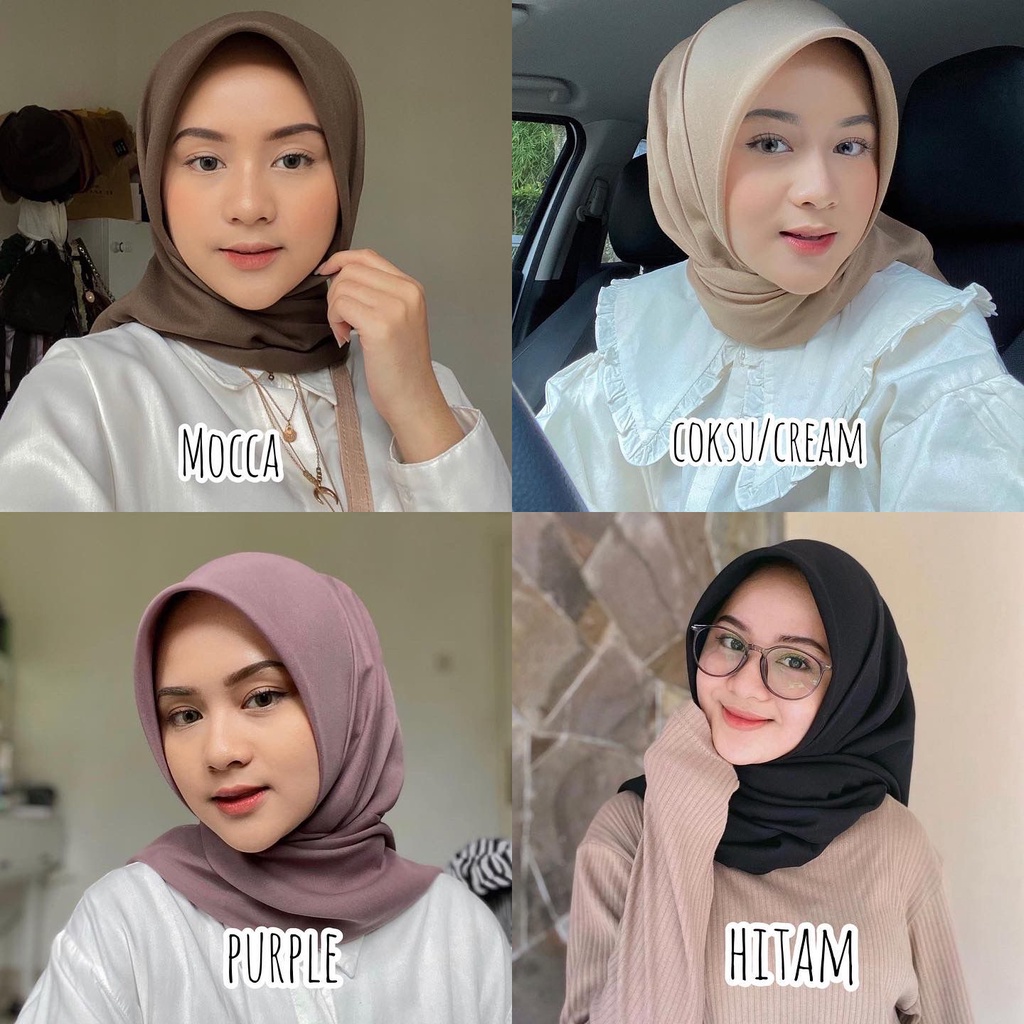 PARIS PREMIUM Hijab Segi Empat Paris Polos TEBAL TIDAK NERAWANG Jilbab PARIS TEBAL NECI EMPAT SISI Kerudung Paris