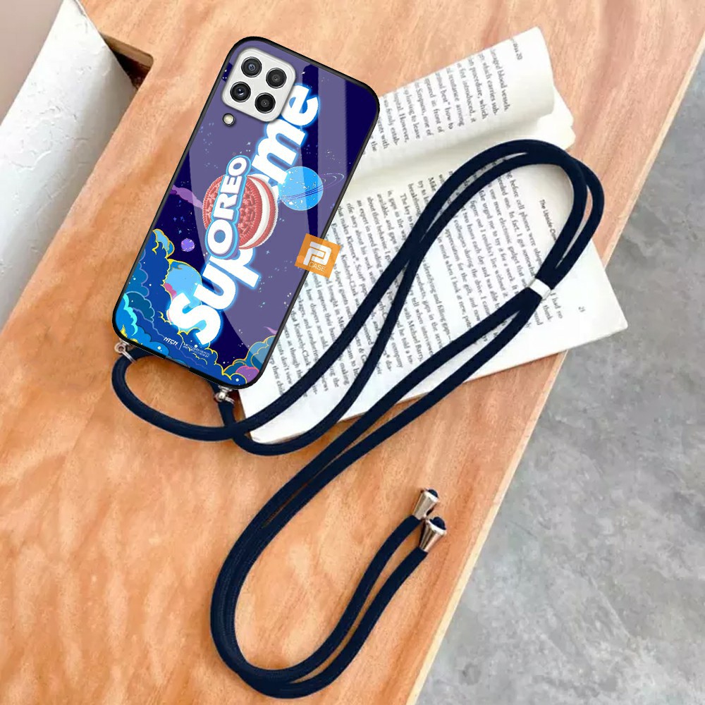 Softcase Glass Lanyard [GT-16] Casing Kaca Samsung A22 |Case Kaca Samsung A22 |Case Kaca Samsung A22