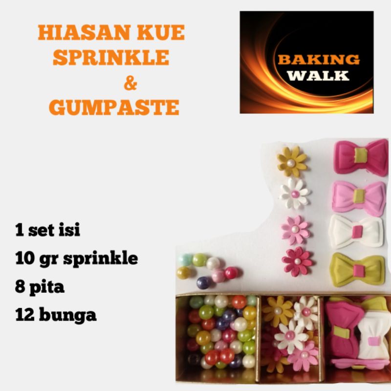 HIASAN KUE EDISI LUXMIX SPRINKLE GUMPASTE FOOD GRADE MODEL PITA BUNGA