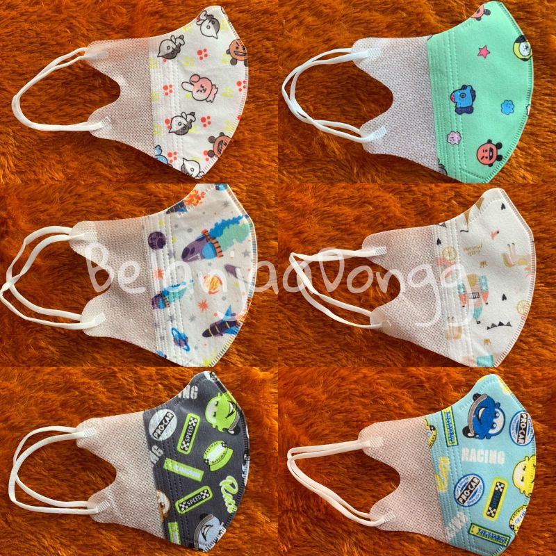 MASKER DUCKBILL ANAK MOTIF 3PLY - MASKER DUCKBILL ANAK MURAH - MASKER DUCKBILL ANAK KEMENKES  - MASK