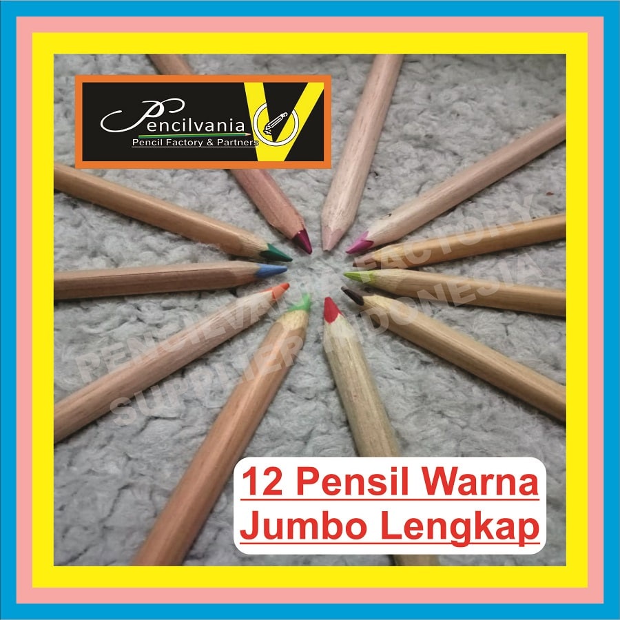 

PENSIL WARNA JUMBO LENGKAP Terbaru Besar 12 Warna Murah Terbaik Panjang Kayu Bagus Set Gambar Lukis Color Pencil Harga Triangular PVA