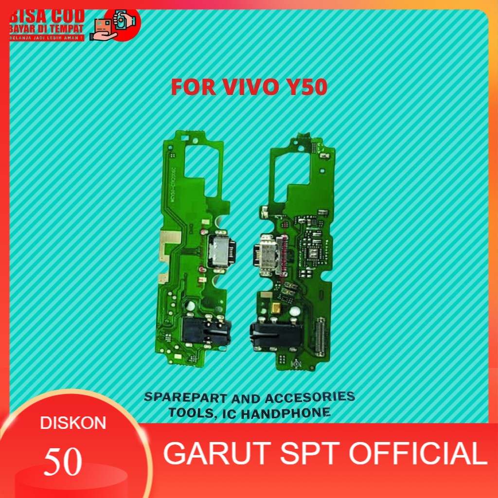 PAPAN PCB CHARGER + HANDSFREE VIVO Y50 KUALITAS ORIGINAL
