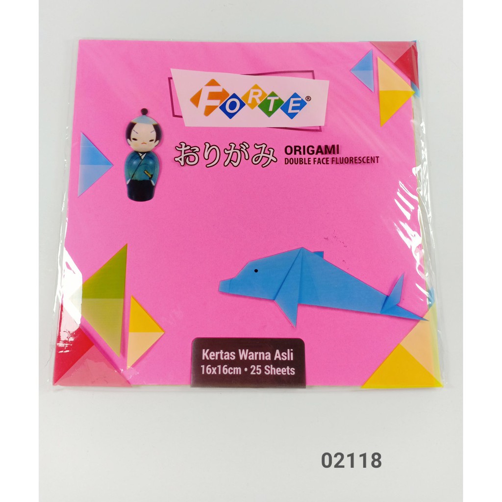 

Kertas Origami Double Face Fluo Rescent/Kertas Lipat Forte 16 x 16cm - 02118