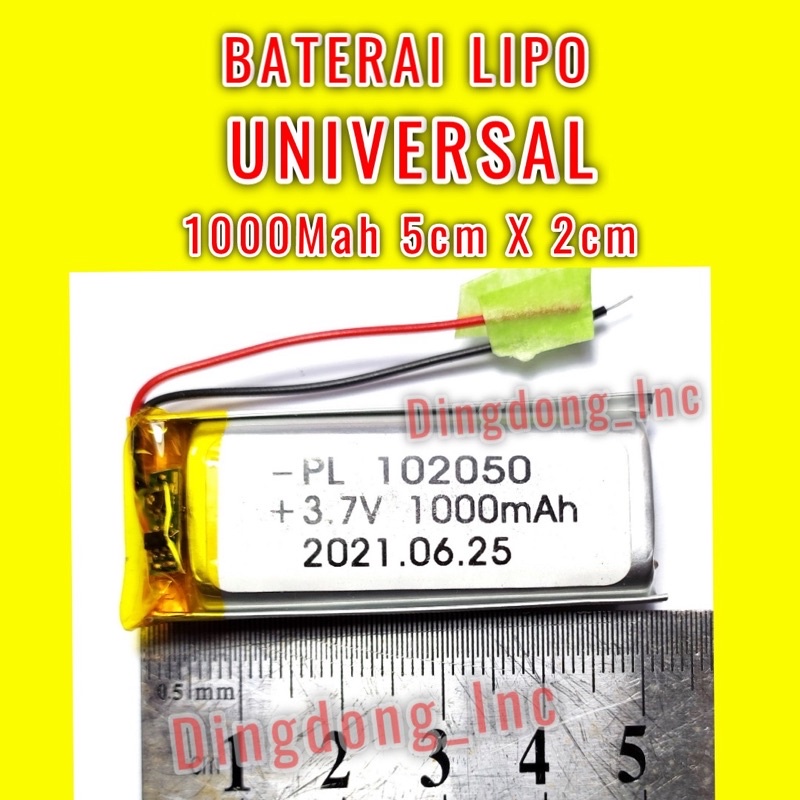 BATERAI LIPO 1000MAH UNIVERSAL BATRE LITHIUM POLIMER SPEAKER BLUETOOTH