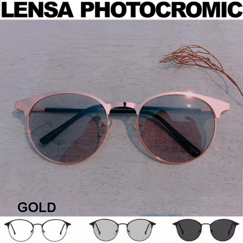 KACAMATA PHOTOCROMIC Terbaru/gratis lensa photocromic / kacamata wanita pria Kaca mata Photochromic Normal Tidak Minus / Plus / Kacamata Potokromik / kacamata Fashion Korea