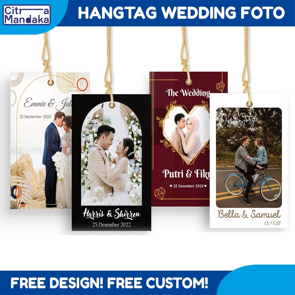 Jual Label Kupon Souvenir Pernikahan Custom Sisi Hang Tag Wedding