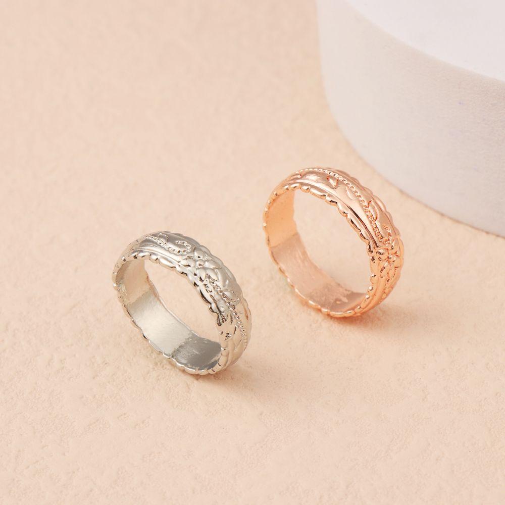 Lily Womens Ring Indah Klasik Hadiah Ulang Tahun Pernikahan Pengantin Gantung Ukiran Bunga