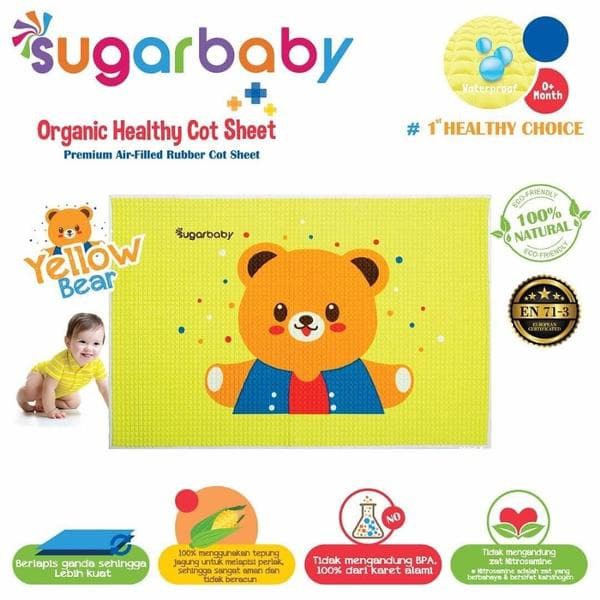 Sugar Baby Organic Healthy Cot Sheet - Yellow Bear