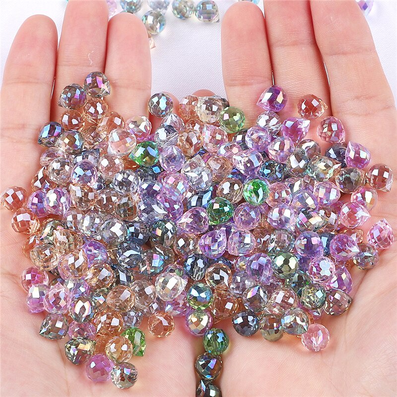 Multicolor 9x8mm 10pcs Austria faceted Crystal Glass Beads Loose Spacer Round Beads for Jewelry Making