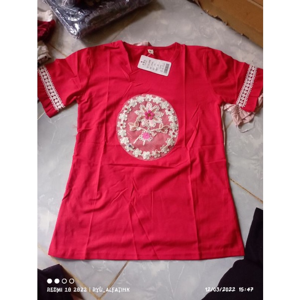 atasan anak 8-10 tahun import/atasan renda anak tanggung import/atasan lengan pendek premium