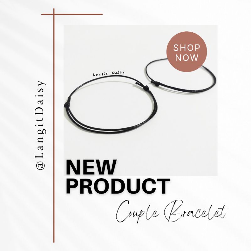 Gelang Tali  Simple Superthin Tipis | Couple Bracelet Waterproof | Gelang Pria Wanita | Gelang Pasangan Simple Capel Copel Capel Kopel Kapel Super tipis anti air Gelang hitam Murah Casual Kasual Korea