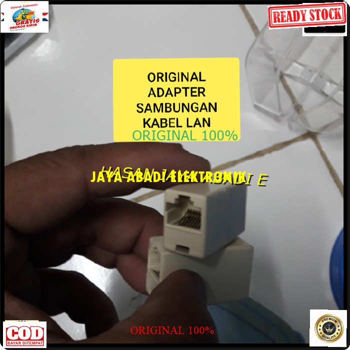 G277 BARREL RJ45 SOCKET SAMBUNGAN PENYAMBUNG DUA KABEL KABEL LAN KOMPUTER LAPTOP INTERNET CONEECTOR SAMBUNG CABLE UTP JARINGAN PERANGKAT KONEKTOR ELEKTRONIK SPLITTER SELECTOR ADAPTER PENGHUBUNG PENAMBAH JACK ORIGINAL ALAT HARGA SATUAN