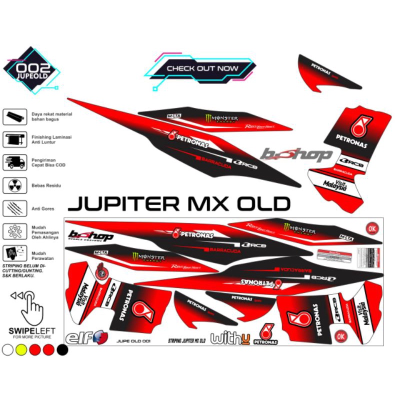 sticker striping mx old motip petronas