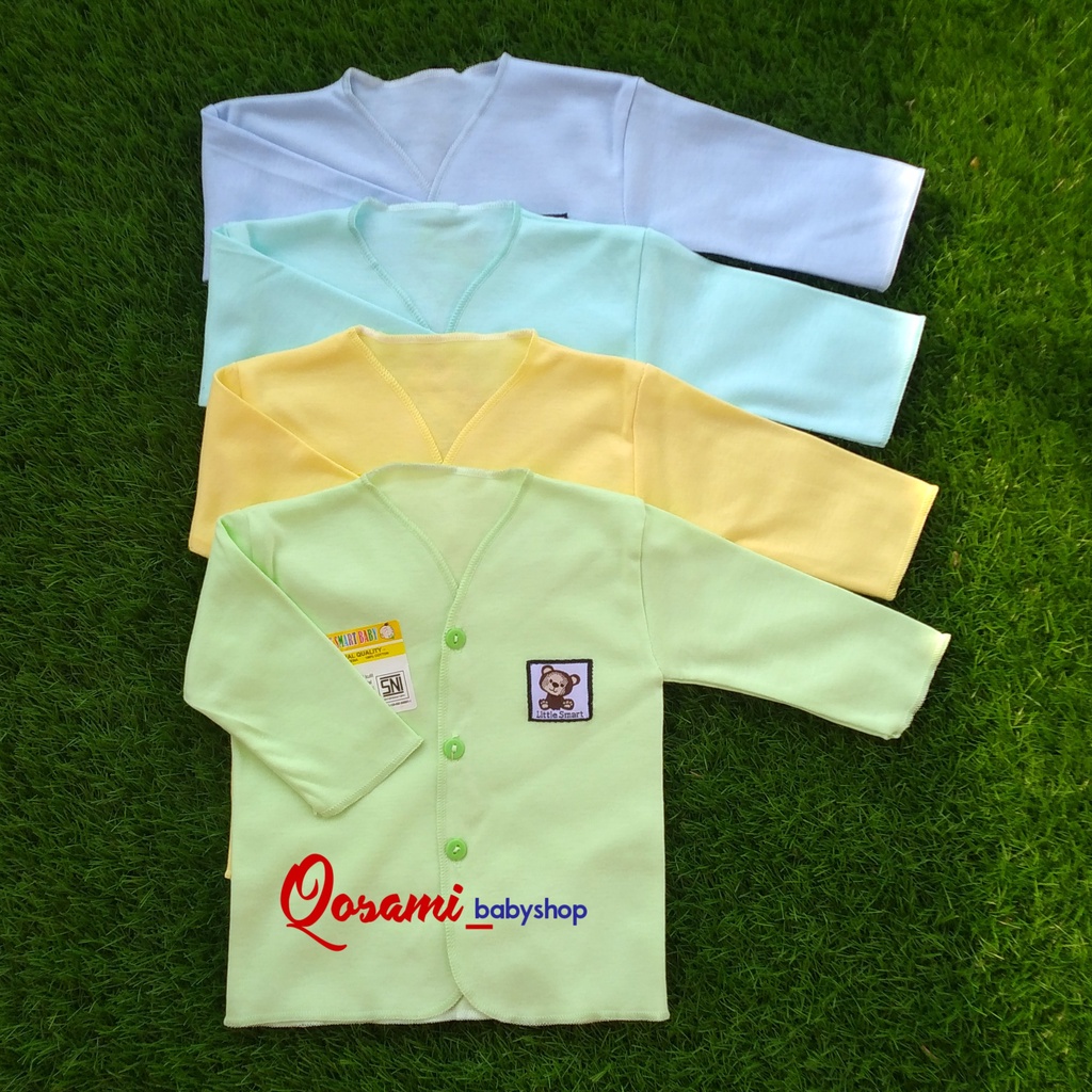 AIRIN 4 pcs Baju Polos Panjang Kancing Bayi Newborn  SNI