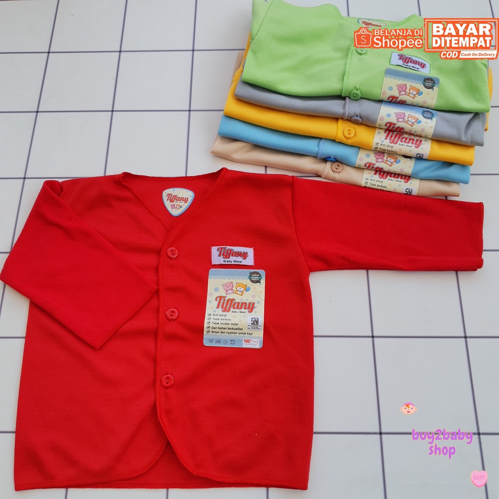 Baju bayi lengan panjang katun full color Tiffany 0-3 Bulan isi 6 PCS