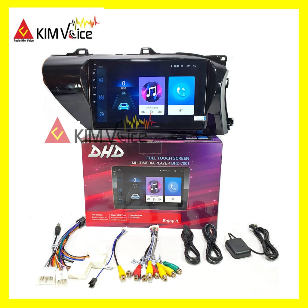 Head Unit Android DHD 7001 10 inch OEM Hilux 2016 up Soket PNP