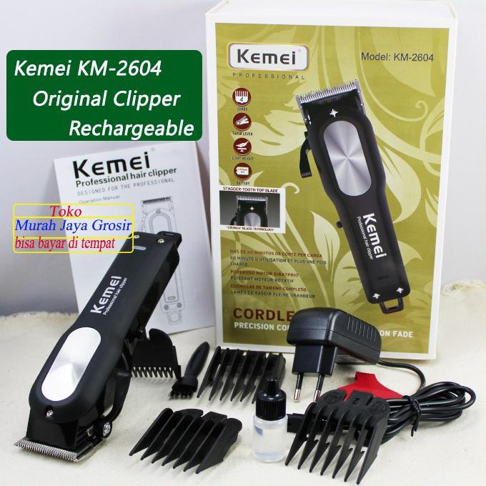 KUALITAS ORIGINAL Alat cukur rambut kemei km 2604 hair clipper mesin cukuran cas alat po