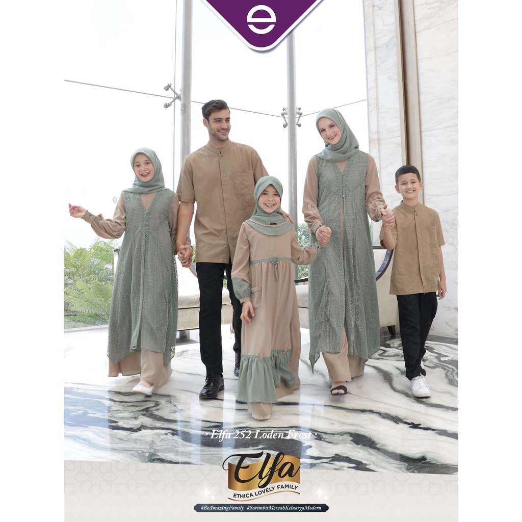 ( Sarimbit Ethica Elfa 252 Loden Frost ) Gamis Ethica Kagumi 240 Kahfi 204 Kagumi Kids 111 Kahfi kid