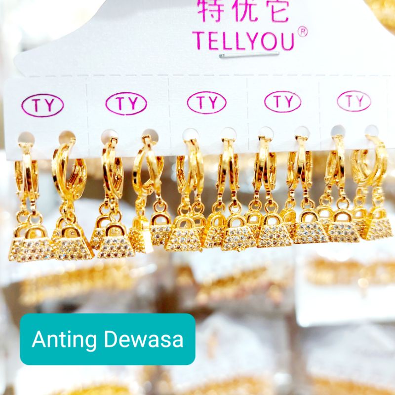 Anting xuping lapis emas 24K anti karat