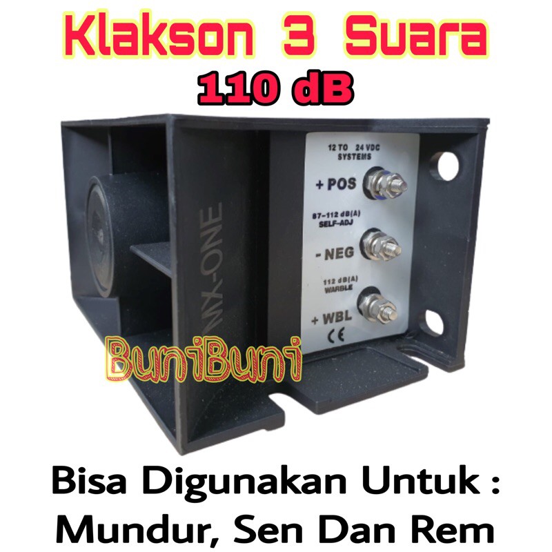 Klakson Mundur / Atret - Back Horn Buzzer - Alarm Mundur Mobil &amp; Truk 3 Suara 12V 24V Original