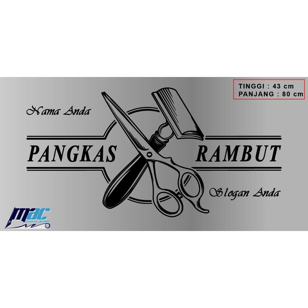 

TYPE 3 - CUTTING STIKER BARBER SHOP - CUSTOM NAMA & SLOGAN