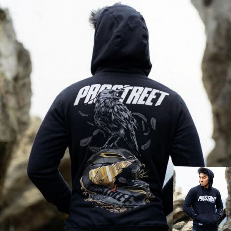 HODIE PROSTREET GAGAK HITAM FREE STICKER / SWEATER HODIE MOTOR