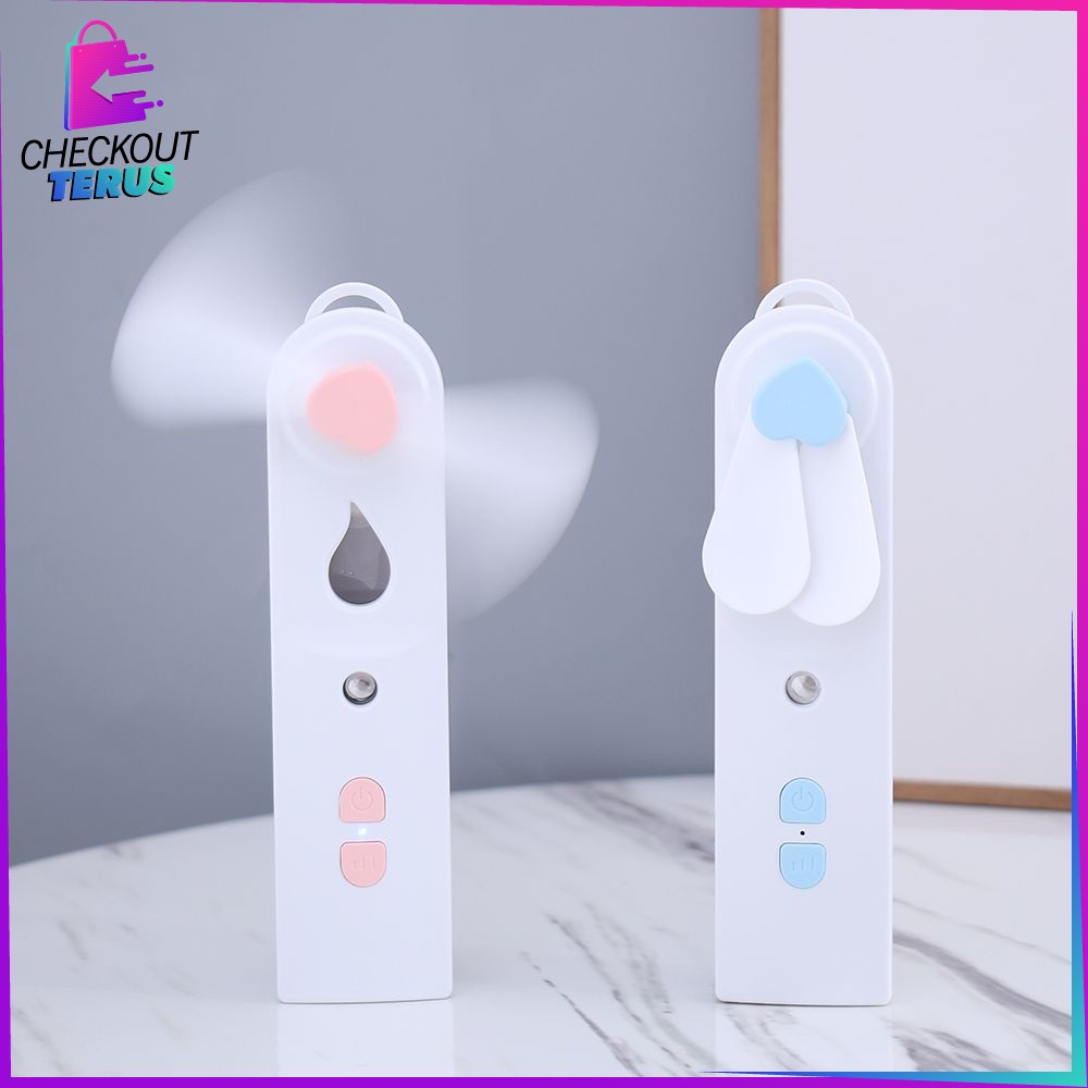 CT K64 Kipas Angin Nano Spray 2 in 1 dengan Humidifier USB Pocket Fan Rechargeable Kipas Angin Portable Mini