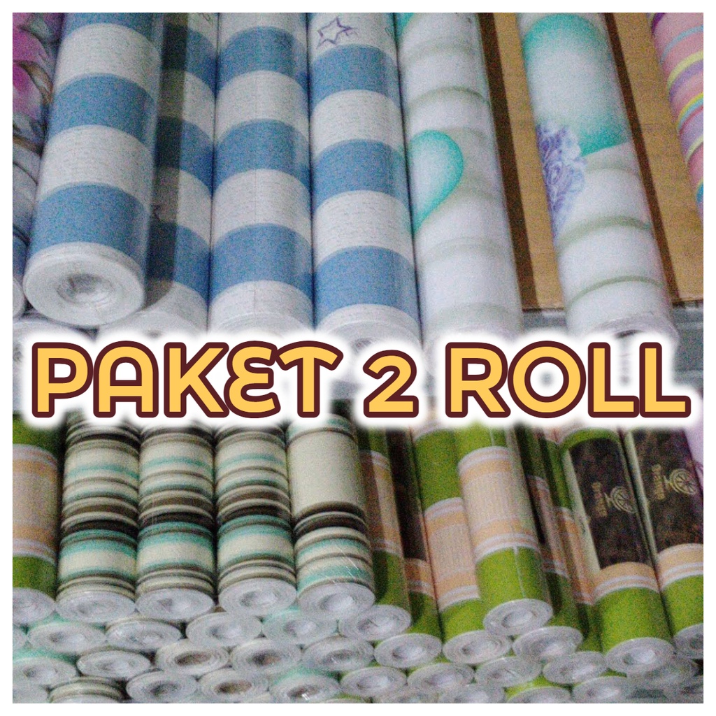 WALLPAPER 2 Roll Wallpaper Dinding TERMURAH Wallapper dinging Kamar  TIDUR Bahan PVC