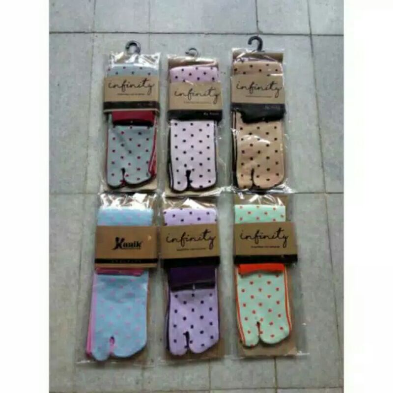 Kaos kaki kanik infinity motif circular daisy polka shapeline elena alfabet