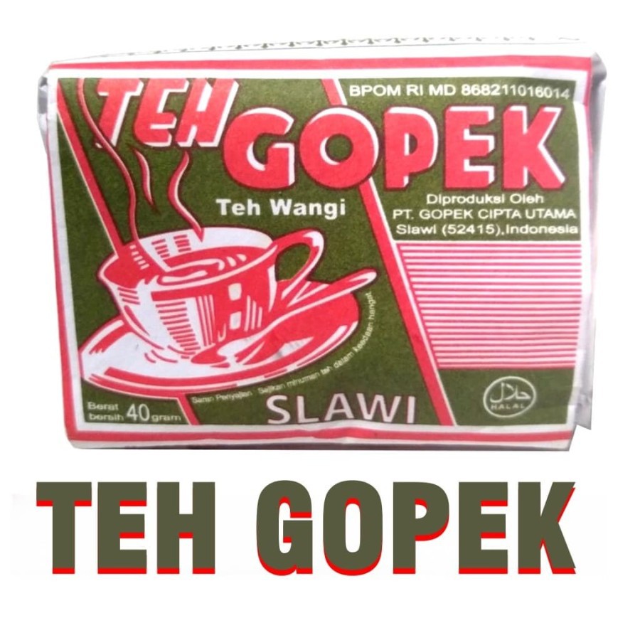 

Teh Gopek Wangi 40gr Tubruk Slawi 40 gram Wasgitel - Dauh Teh Pilihan - Kepyur Kepiur Seduh