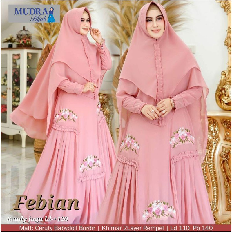GAMIS SYARI SET KHIMAR FEBIAN ORI BY MUDRA GAMIS SET KHIMAR SYARI