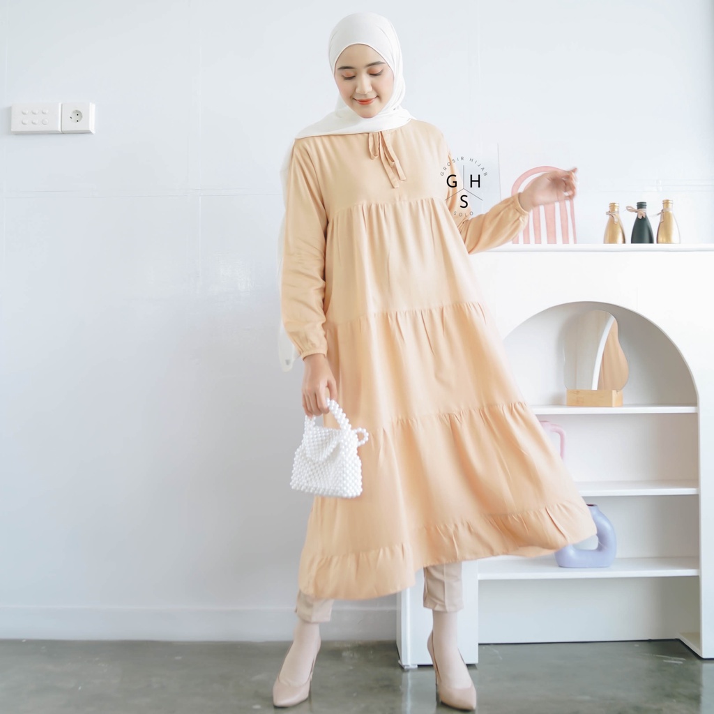 (DBY) GAMIS RACHEL TESSEA ZAMZAM DAILY LONG TUNIK MUSLIM REMPEL DRESS RAYON