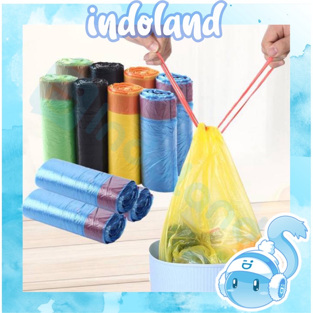 ☀ INDOLAND ☀ R530 Kantong Plastik Sampah Dengan Tali / Kantong Sampah Serbaguna COD