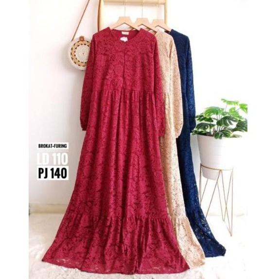 Gamis brukat + furing ld 110 cm