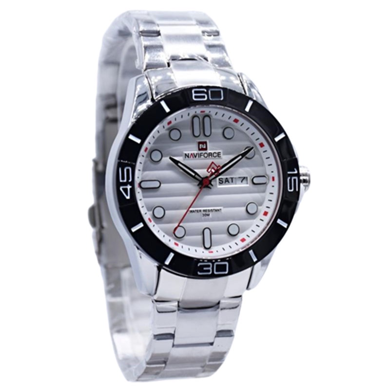 JAM TANGAN NAVIFORCE 9198 M2 ST LA MEN - STAINLESS STEEL - SILVER NAVIFORCE ORIGINAL 9198 JAM NAVIFO
