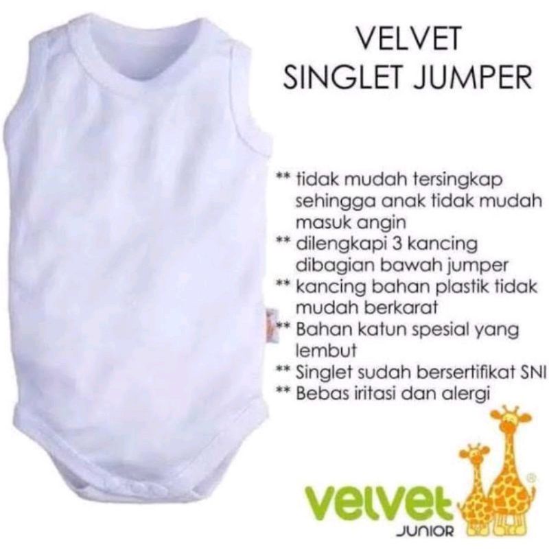 Singlet Kaos Dalam Jumper Bayi Kaus Oblong Kutang Kutung Baby Polos Putih Velvet Junior