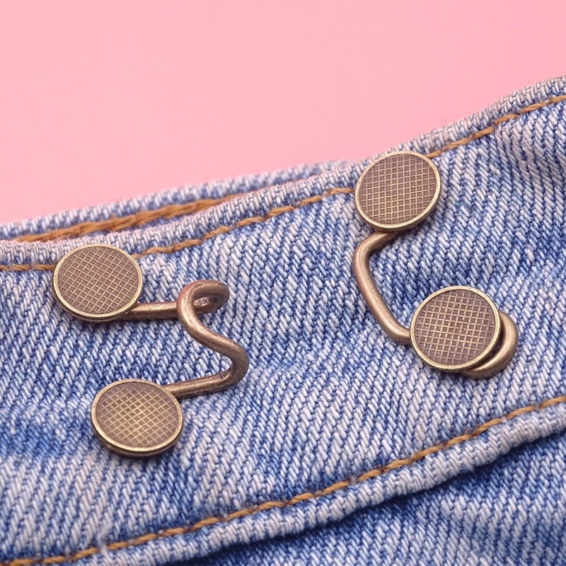 1Set DIY Invisible Universal Detachable No Needed Sewing Replacement Stretch Jeans Waist Extender Button Button