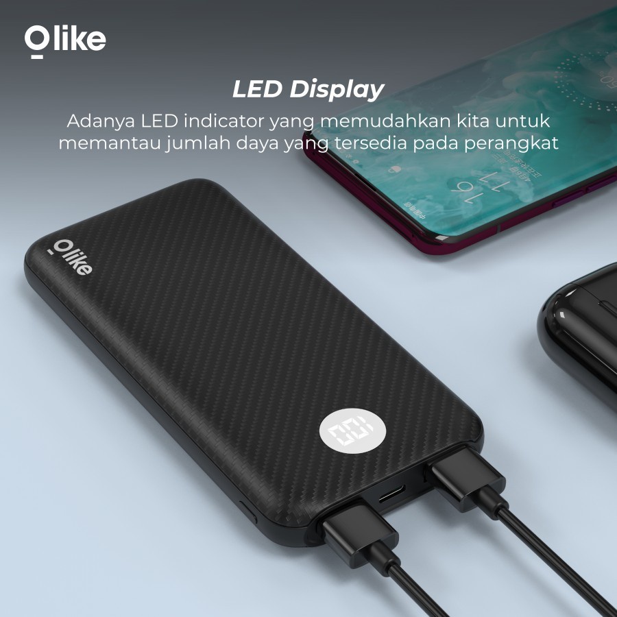 Olike Powerbank P1 10000mAh LED Display - Garansi Resmi Olike