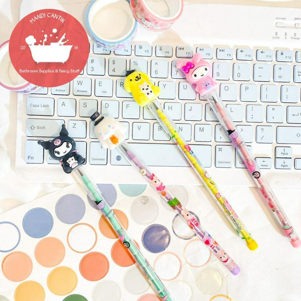 

PENSIL SUSUN SANRIO PENCIL MELODY HELLO KITTY KUROMI CINAMOROLL COD TERMURAH alat tulis sekolah kantor kado unik lucu pastel