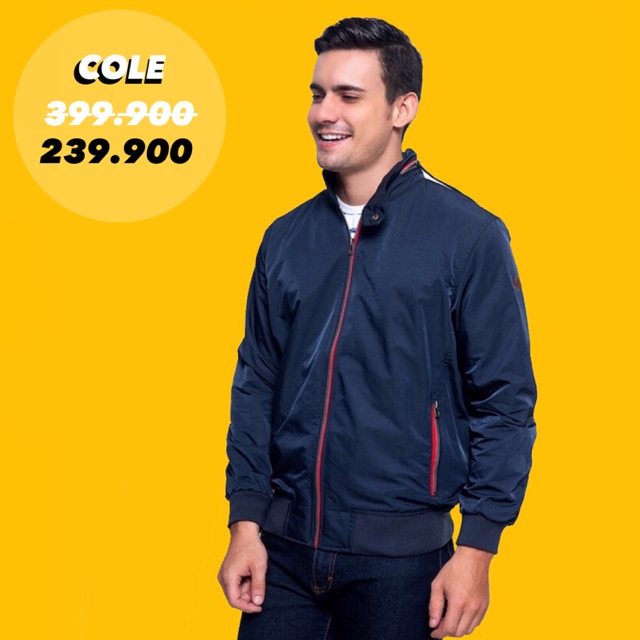 Cole Jaket Parasut Bomber Pria Micro with Hoodie - Indigo Blue
