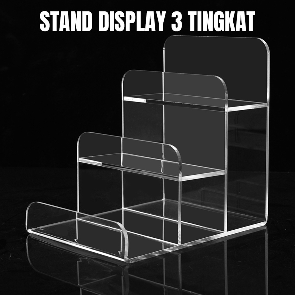 Stand Display Acrylic - Rak Display Multifungsi Akrilik 3 Tingkat
