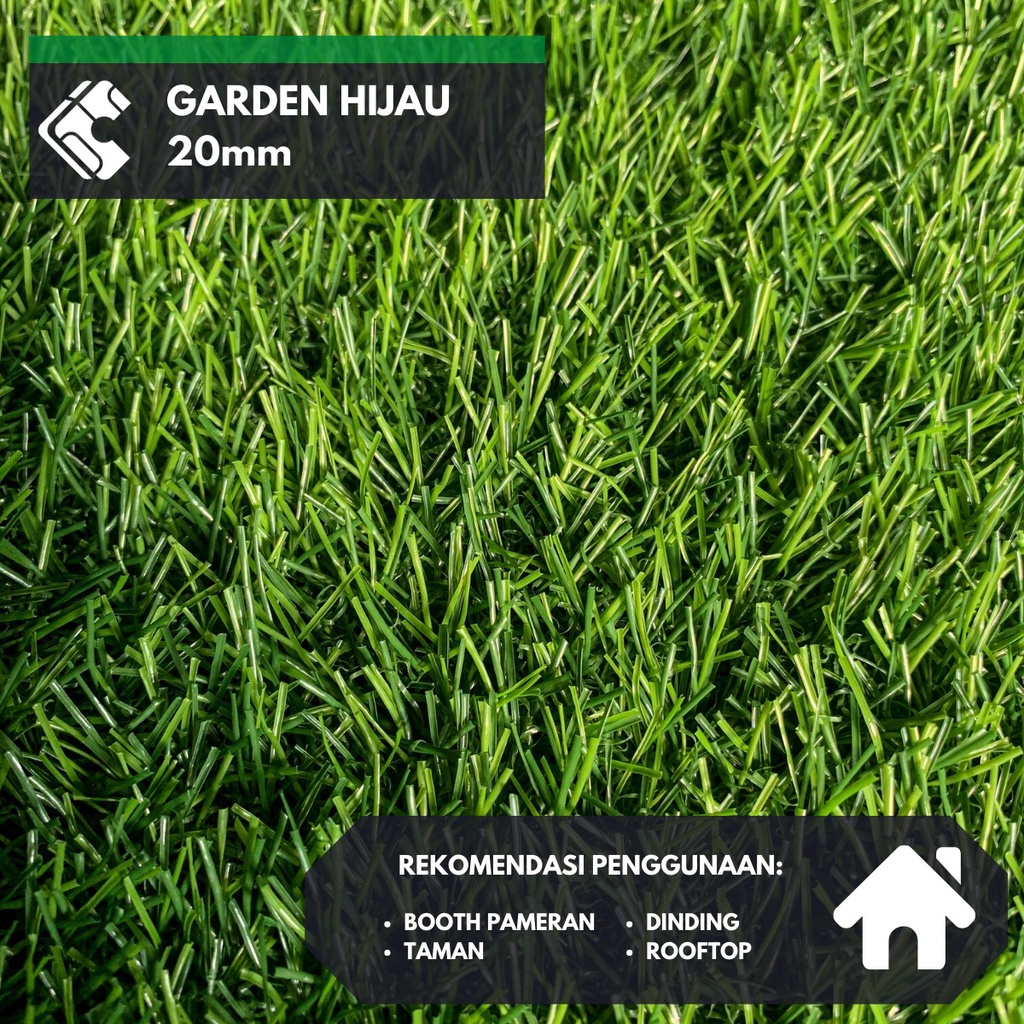 Rumput Sintetis - Karpet Garden Hijau 20mm