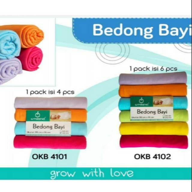 ♥BabyYank♥ Omiland Bedong Bayi Warna Polos isi 4 - Isi 6 - Bedong Bayi - Baby Swaddle OKB4101 OKB4102